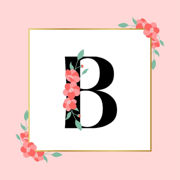 Logo femminile floreale della lettera B