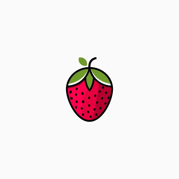 Logo fragola icona modello di progettazione frutta fresca rossa illustrazione vettoriale