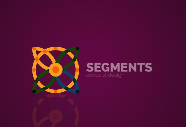 Logo geometrico astratto minimo di contorno vettoriale