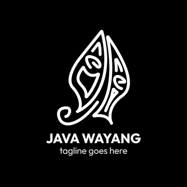 Logo geometrico del contorno della cultura Java Wayang