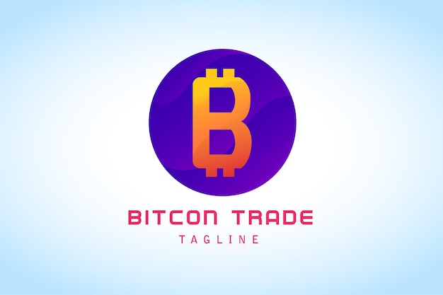 Logo gradiente commerciale bitcoin arancione viola