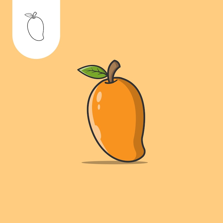 Logo icona piatto di mango