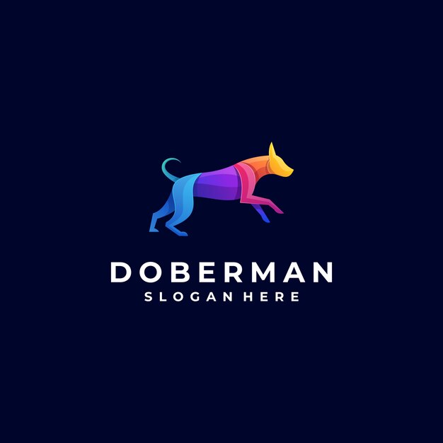 Logo Illustration Doberman Dog