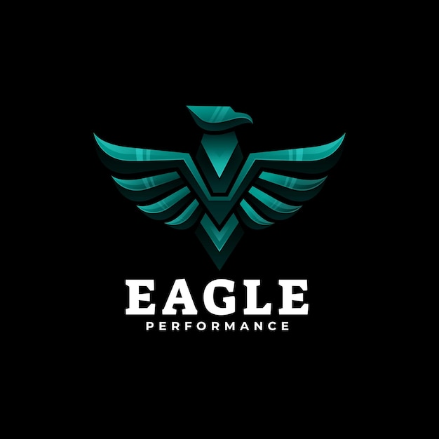 Logo illustrazione aquila gradiente stile colorato.