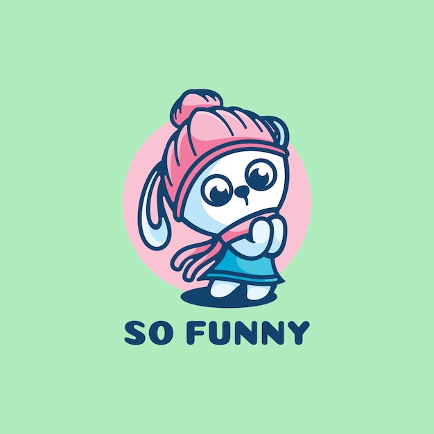 Logo illustrazione così divertente mascotte stile cartone animato.