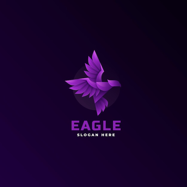 Logo Illustrazione Eagle Gradiente Stile Colorato