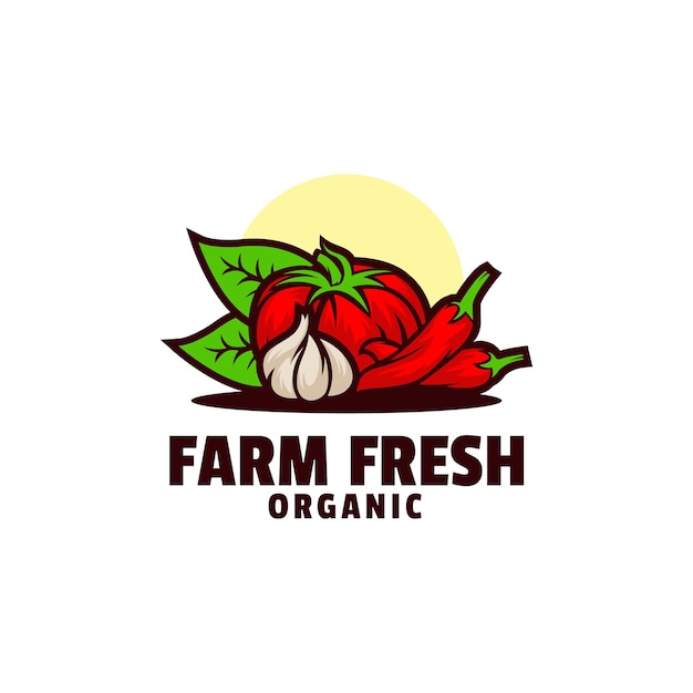 Logo illustrazione Fresh Farm mascotte stile colorato