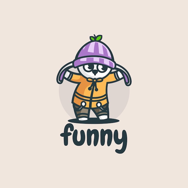 Logo illustrazione mascotte divertente stile cartoon.