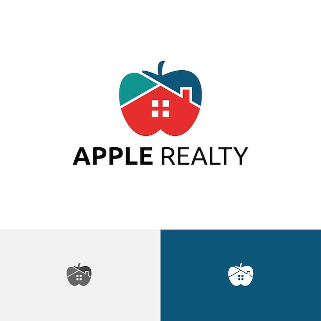 Logo immobiliare per la casa della casa della frutta di Apple Realty