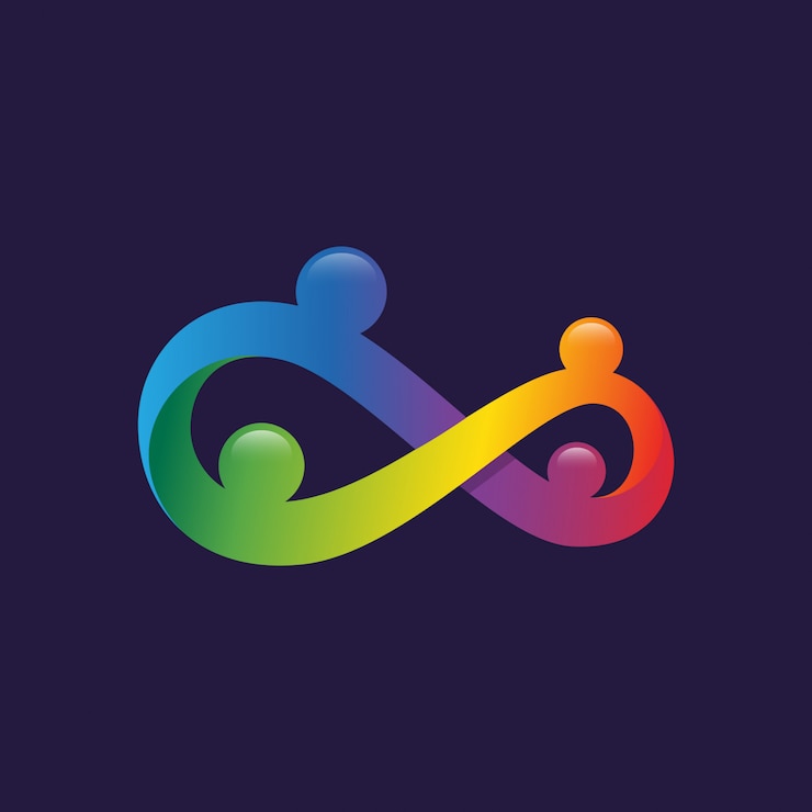 Vettore logo infinity people