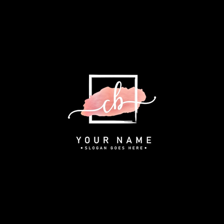 Vettore logo iniziale cb in stile di firma per la fotografia e il business della moda logo di firma ad acquerello