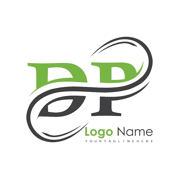 Vettore logo iniziale del monogramma con disegno in stile di lettera