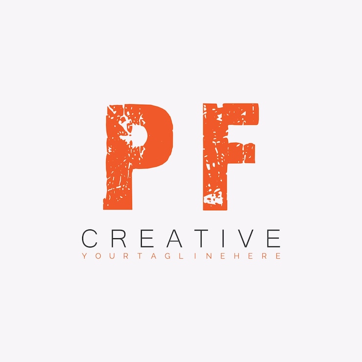 Vettore logo iniziale del monogramma pf con disegno creativo delle lettere