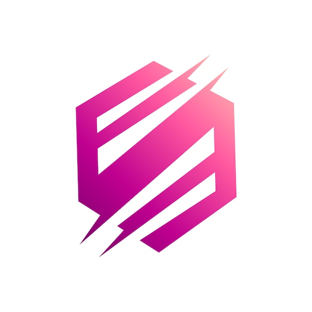Logo iniziale di lettera esagonale S