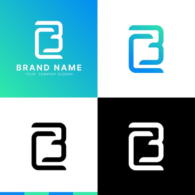 Logo iniziale moderno lettera C gradiente blu verde logo vettoriale design utilizzabile per aziende e Brandi