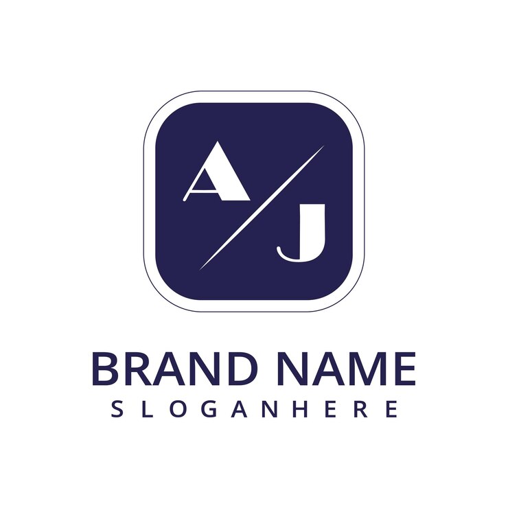 Vettore logo iniziale monogramma aj con dsign in stile rettangolare