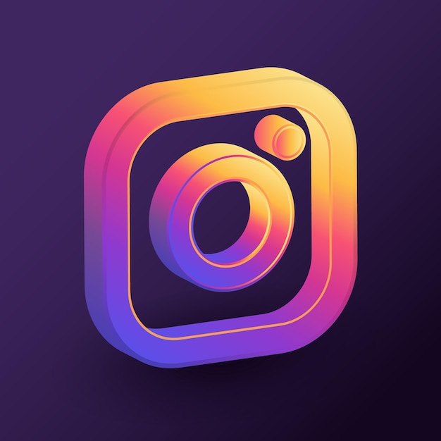 logo instagram su un'illustrazione realistica dell'icona 3d