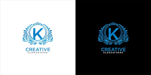 Logo k ornamento di lusso design