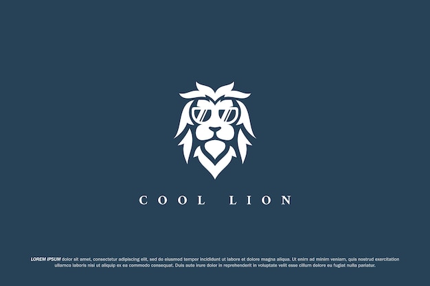 logo leone occhiali da sole cool mascotte animale della fauna selvatica