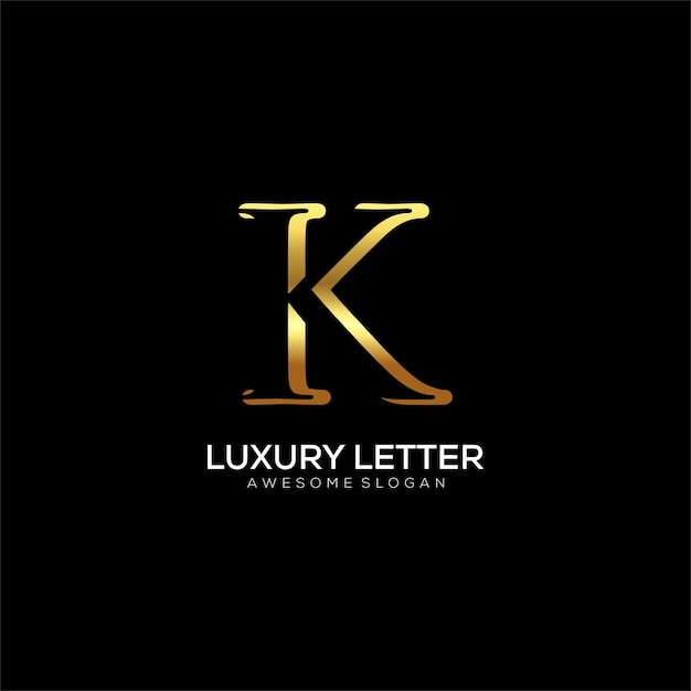 Logo lettera K con design a colori di lusso