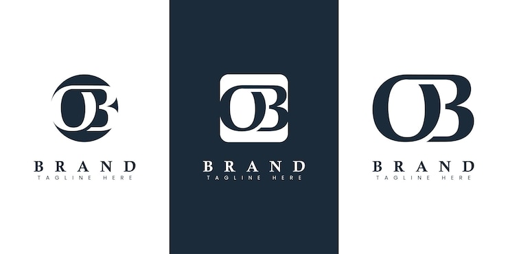Vettore logo lettera ob moderno e semplice adatto a qualsiasi attività commerciale con iniziali ob o bo