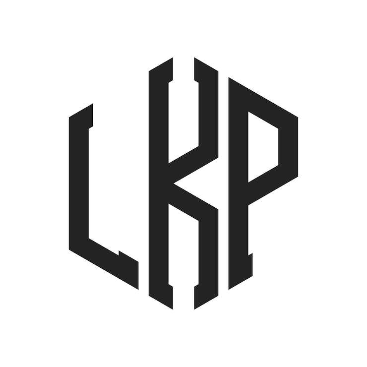 Vettore logo lkp design lettera iniziale lkp monogramma logo in forma esagonale