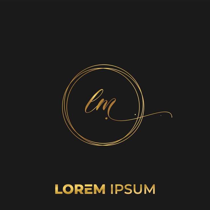 Logo LM Circle iniziale e creativo per il tuo marchio.