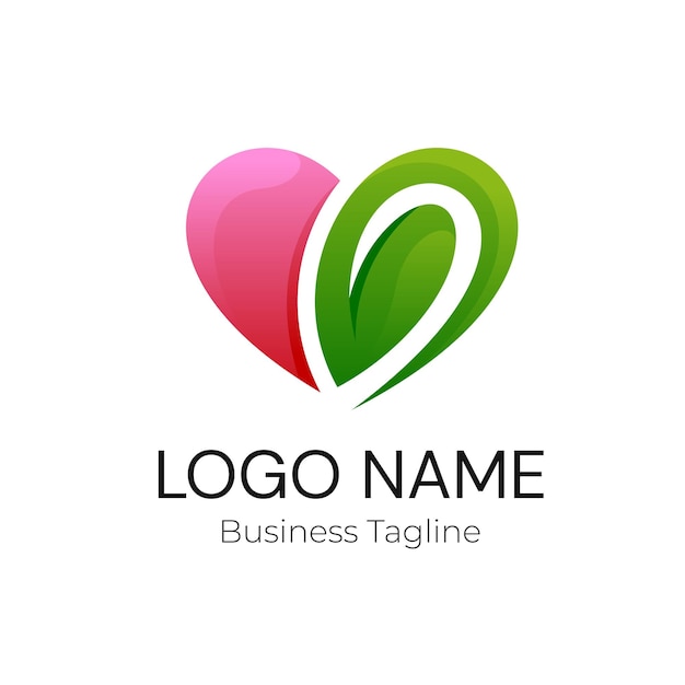 Logo Love Leaf Design Marca aziendale