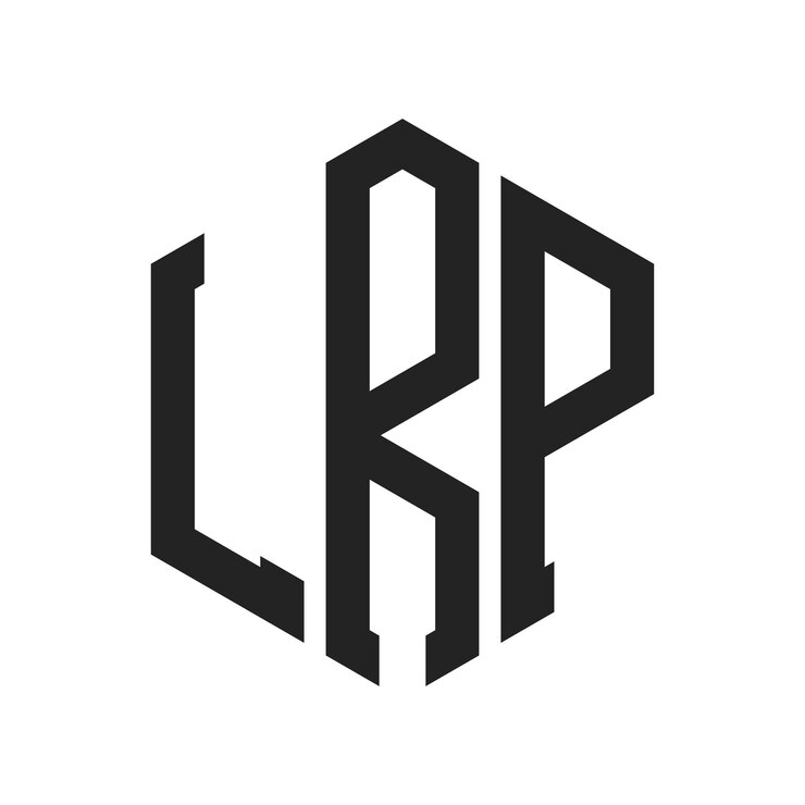 Vettore logo lrp design lettera iniziale lrp monogramma logo in forma esagonale