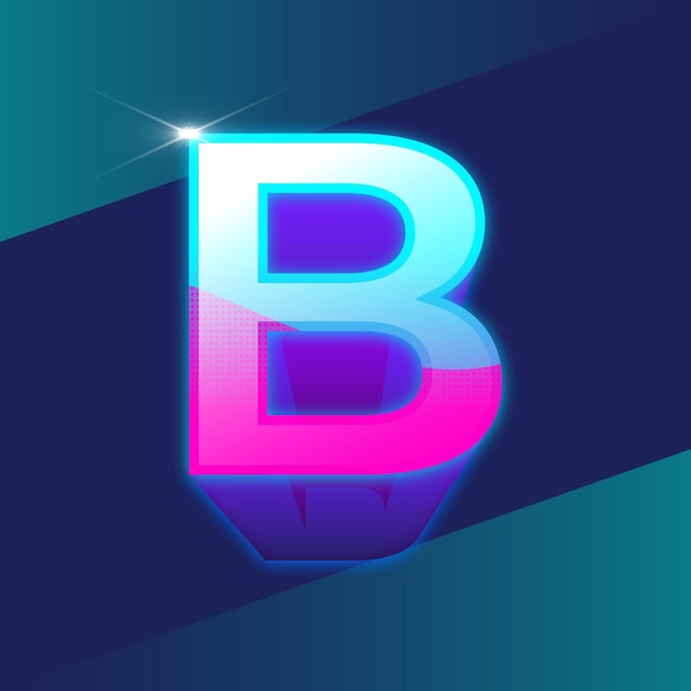 Logo luminoso della lettera B