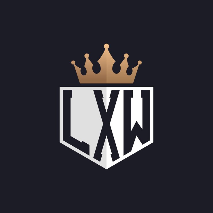 Vettore logo lxw di lusso con corona iniziali eleganti logo lx w per marchi esclusivi lettera lx w monogramma per aziende di fascia alta
