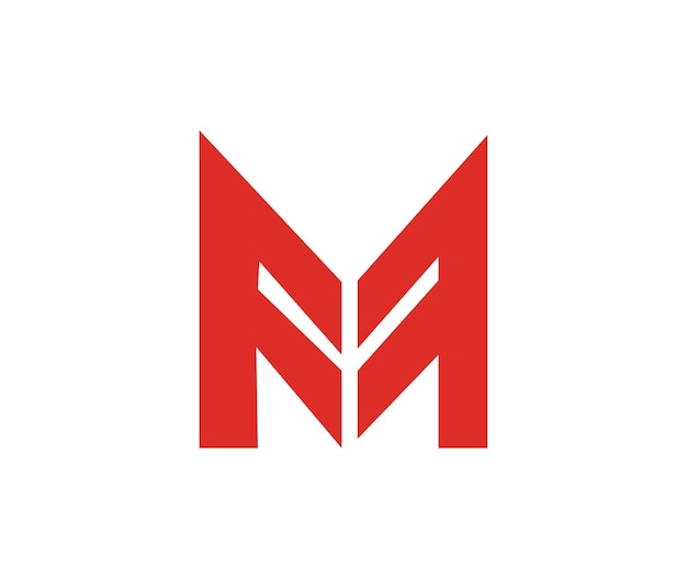 Logo M con una m rossa sul fondo