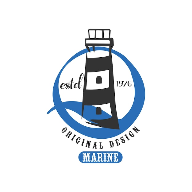 Logo marino design originale estd retro badge per scuola nautica sport club business identità stampa