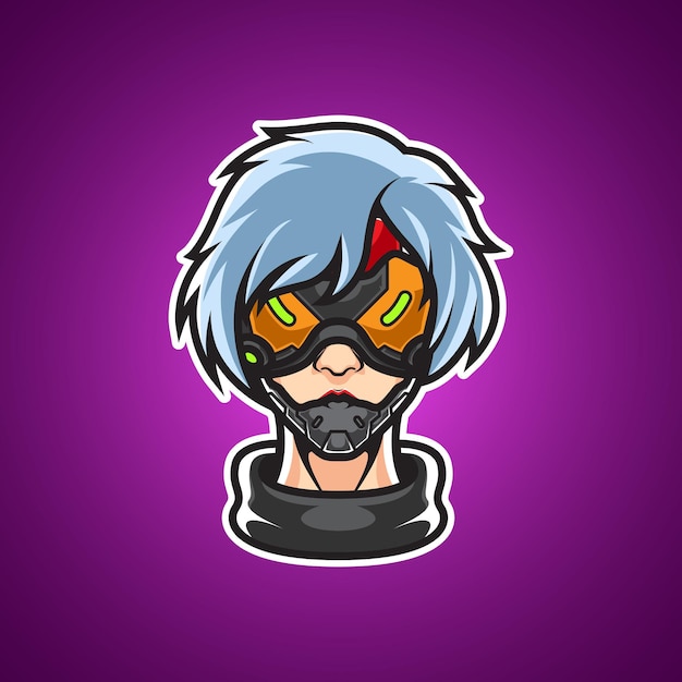 LOGO MASCOTTE CYBER GIRL