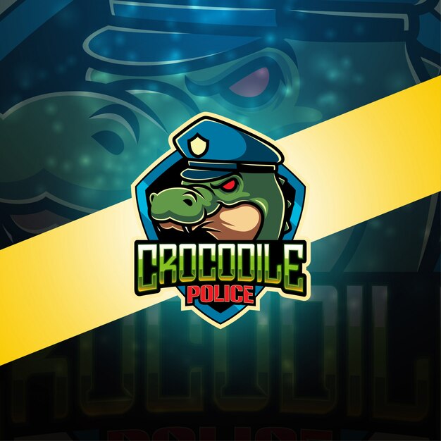 Logo mascotte di alligatore esport