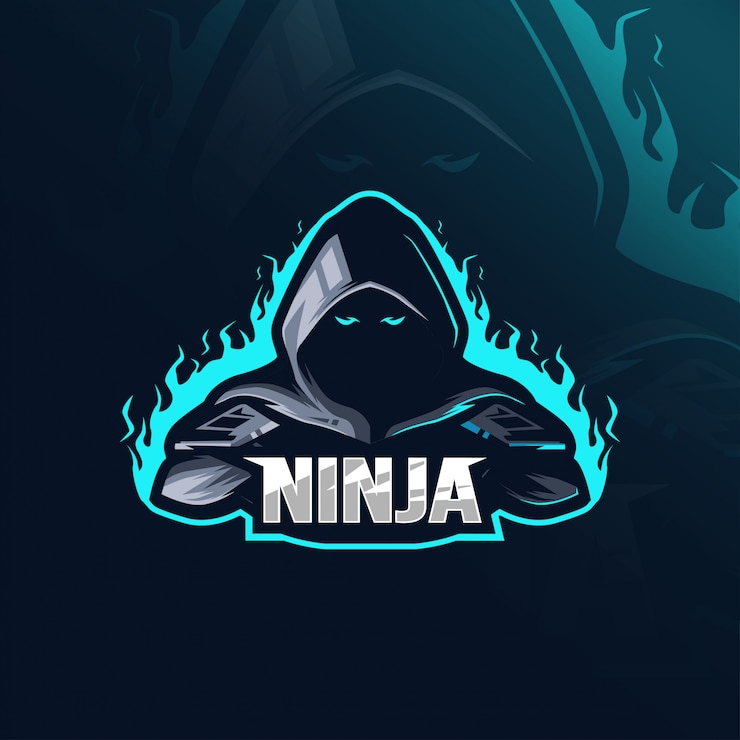 Vettore logo mascotte ninja