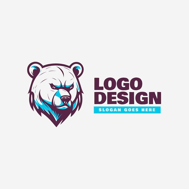 Logo mascotte orso Grizzly