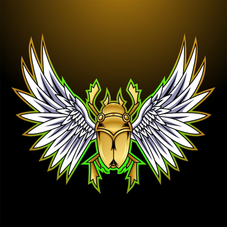 Vettore logo mascotte scarabeo esport
