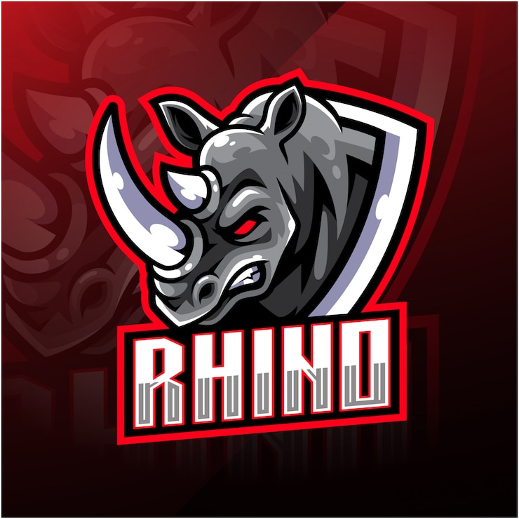 Logo mascotte testa di rinoceronte