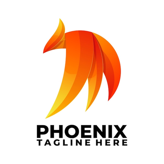 Logo moderno dell'illustrazione di gradiente variopinto astratto di Phoenix