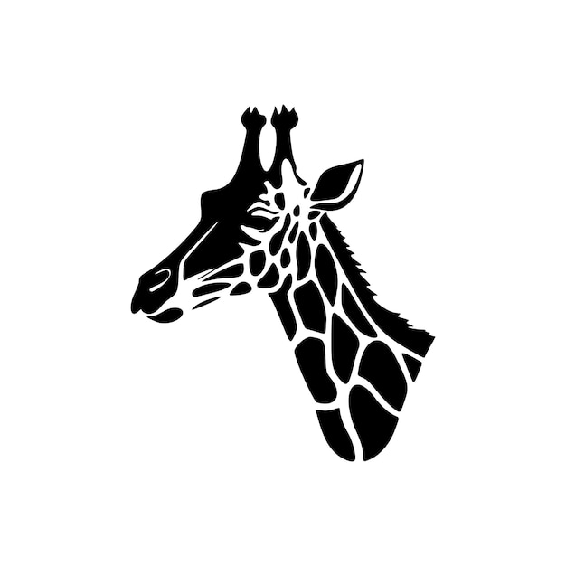 Logo moderno in bianco e nero con giraffa