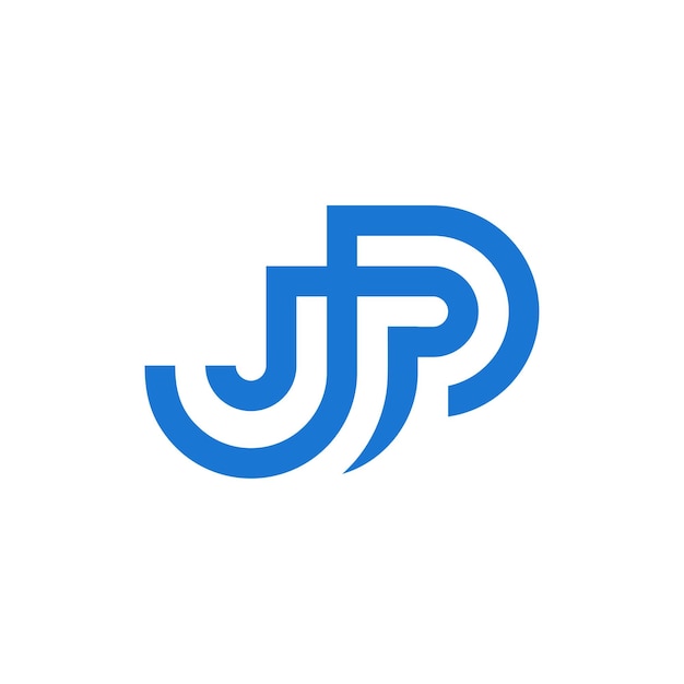 Logo moderno iniziale della lettera JP, logo monogramma minimo