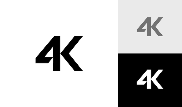 Logo monogramma 4K o simbolo 4K