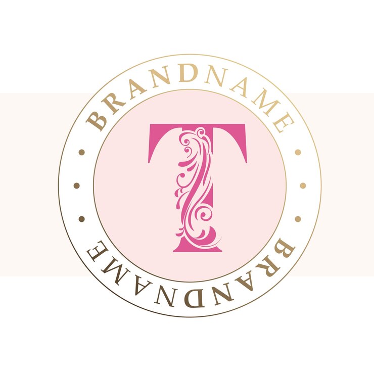 Vettore logo monogramma rotondo rosa di lusso lo
