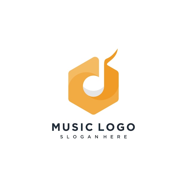 Logo musicale con l'elemento creativo della luna
