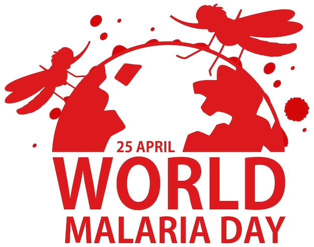 Logo o banner della Giornata mondiale della malaria con zanzara