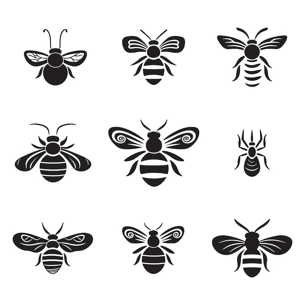 Logo o distintivo di api e nidi in stile Vintage
