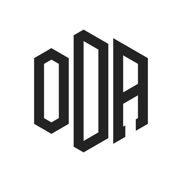 Logo ODA Design Lettera iniziale ODA Monogramma Logo in forma esagonale