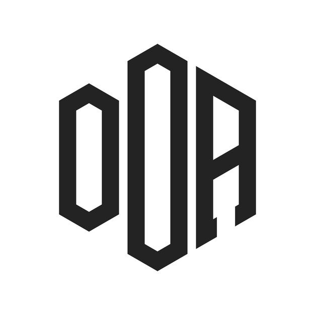 Logo OOA Design Lettera iniziale OOA Monogramma Logo in forma esagonale