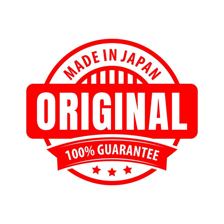 Vettore logo originale made in japan. per le etichette dei prodotti aziendali. timbro vettoriale